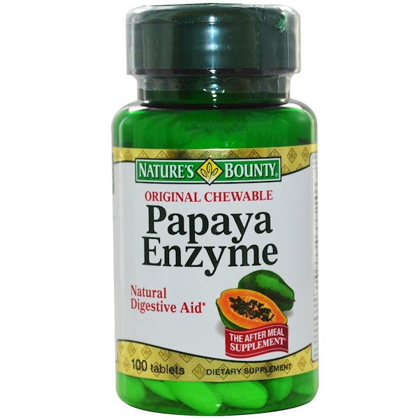 Nature's Bounty, Papaya Enzyme, Natural Digestive Aid, 100 Tablets (Discontinued Item) 