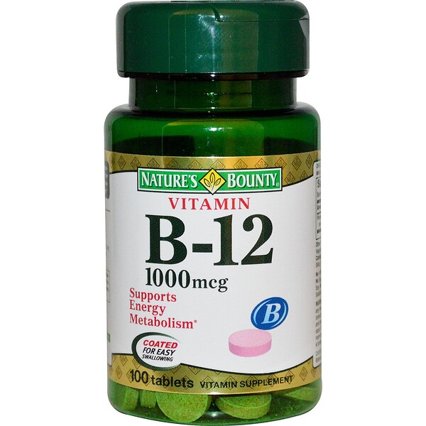 Nature's Bounty, Vitamin B-12, 1000 mcg, 100 Tablets (Discontinued Item) 