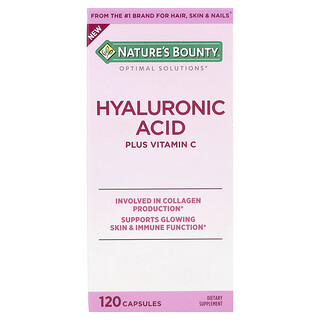 Nature's Bounty, Optimal Solutions®, Ácido hialurónico más vitamina C, 120 cápsulas