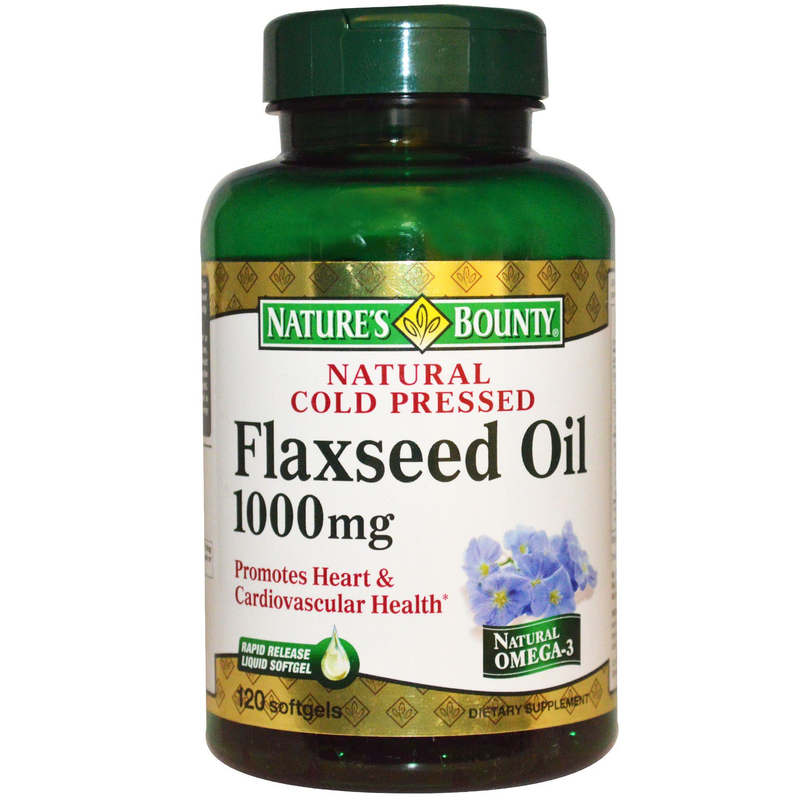 Nature's bounty flaxseed Oil - organicsoftgels other ingredients: gelatin, glycerin, caramel Color. 34964 (074312014529)