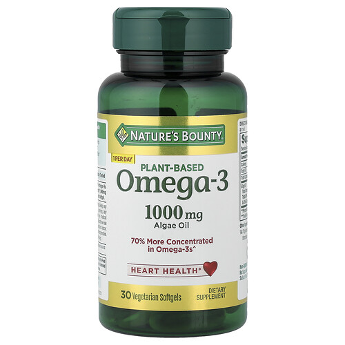 Nature's Bounty, Plant-Based Omega-3, pflanzliches Omega-3, 1.000 mg, 30 vegetarische Weichkapseln