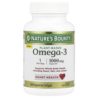 Nature's Bounty, Oméga-3 d'origine végétale, 1000 mg, 30 capsules végétariennes à enveloppe molle