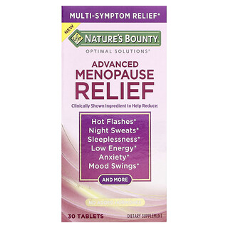 Nature's Bounty, Optimal Solutions®, Alivio avanzado de la menopausia, 30 comprimidos