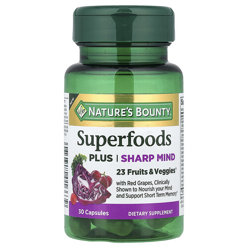 Nature's Bounty, Superfoods Plus Sharp Mind, Superfoods und scharfen Verstand, 30 Kapseln