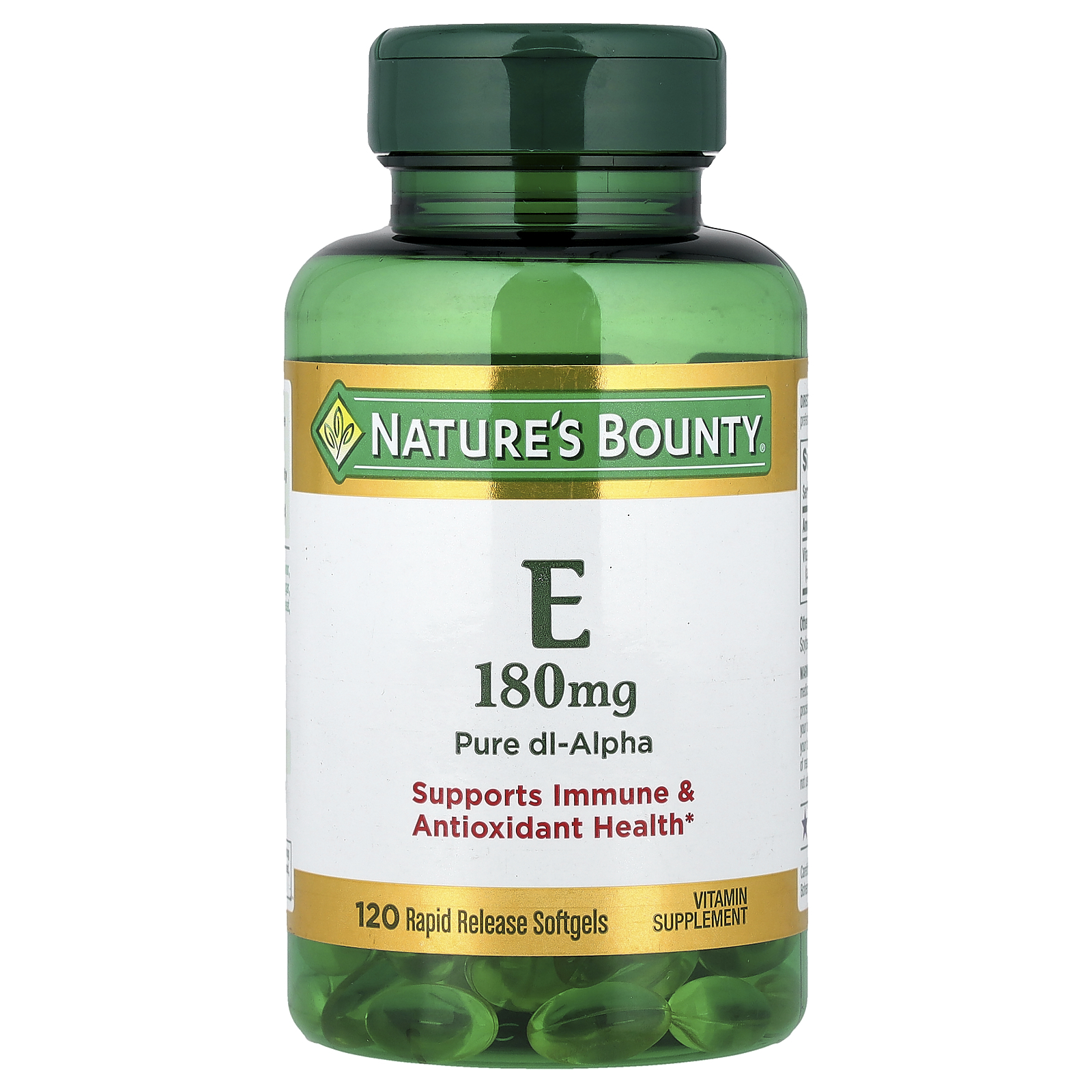Nature's Bounty (네이처스바운티), 비타민E, 180mg, 속방형 소프트젤 120정