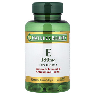 Nature's Bounty, Vitamina E, 180 mg, 120 cápsulas blandas de liberación rápida