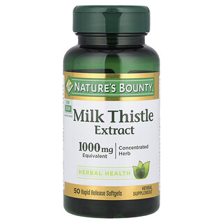 Nature's Bounty, Extrato de Cardo-Mariano, 1.000 mg, 50 Cápsulas Softgel de Liberação Rápida
