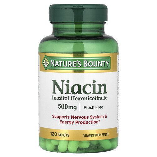Nature's Bounty, Niacin, Flush Free, Niacin, ohne Flush-Effekt, 500 mg, 120 Kapseln