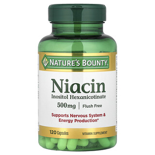Nature's Bounty, Niacina, Sin enrojecimiento, 500 mg, 120 cápsulas