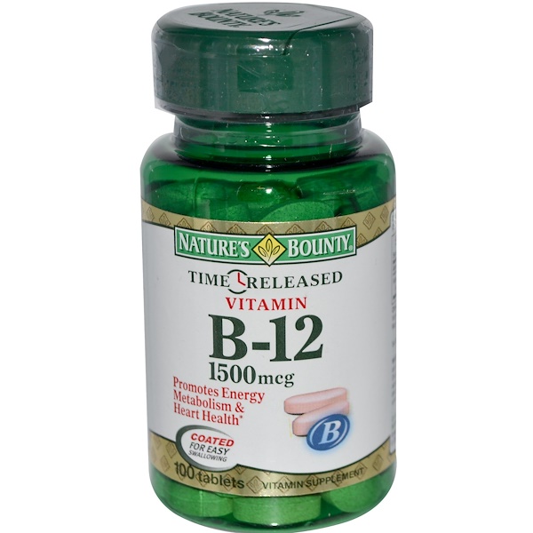 Nature's Bounty, Time Released Vitamin B-12, 1500 mcg, 100 Tablets (Discontinued Item) 