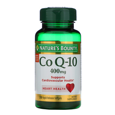 Nature's Bounty Co Q-10, 400 мг, 39 мягких таблеток ускоренного высвобождения