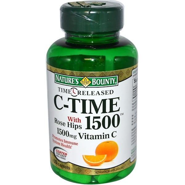 Nature's Bounty, C-Time 1500 with Rose Hips, 1500 mg, 60 Caplets (Discontinued Item) 