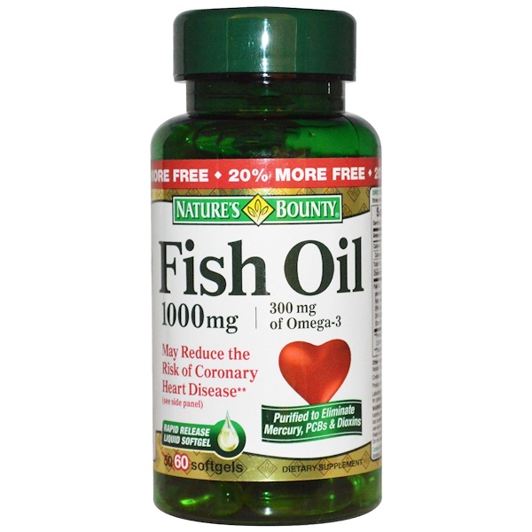 Nature's Bounty, Fish Oil, 1000 mg, 60 Softgels (Discontinued Item) 