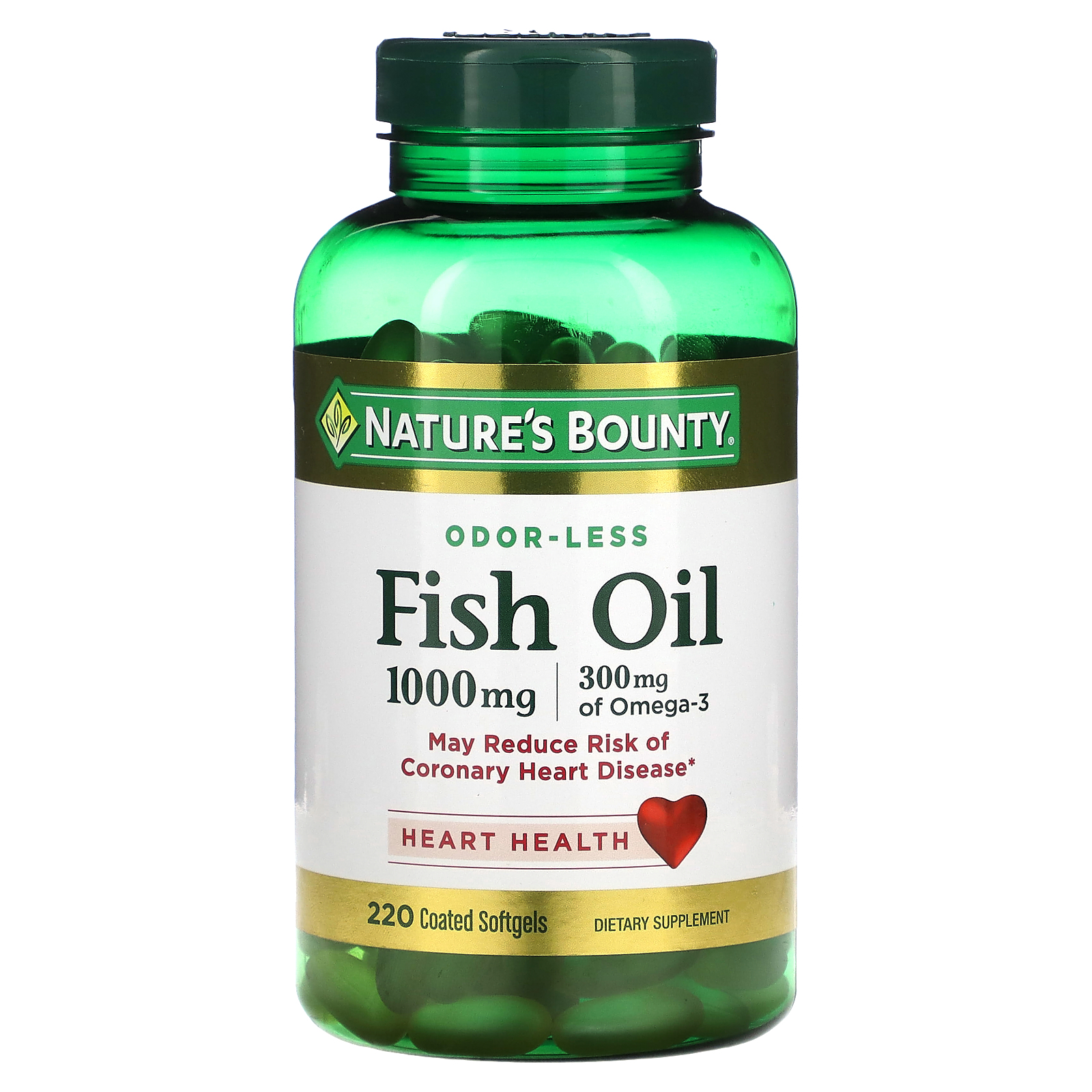 Nature's Bounty, Fish Oil, 1,000 mg, 220 Coated Softgels