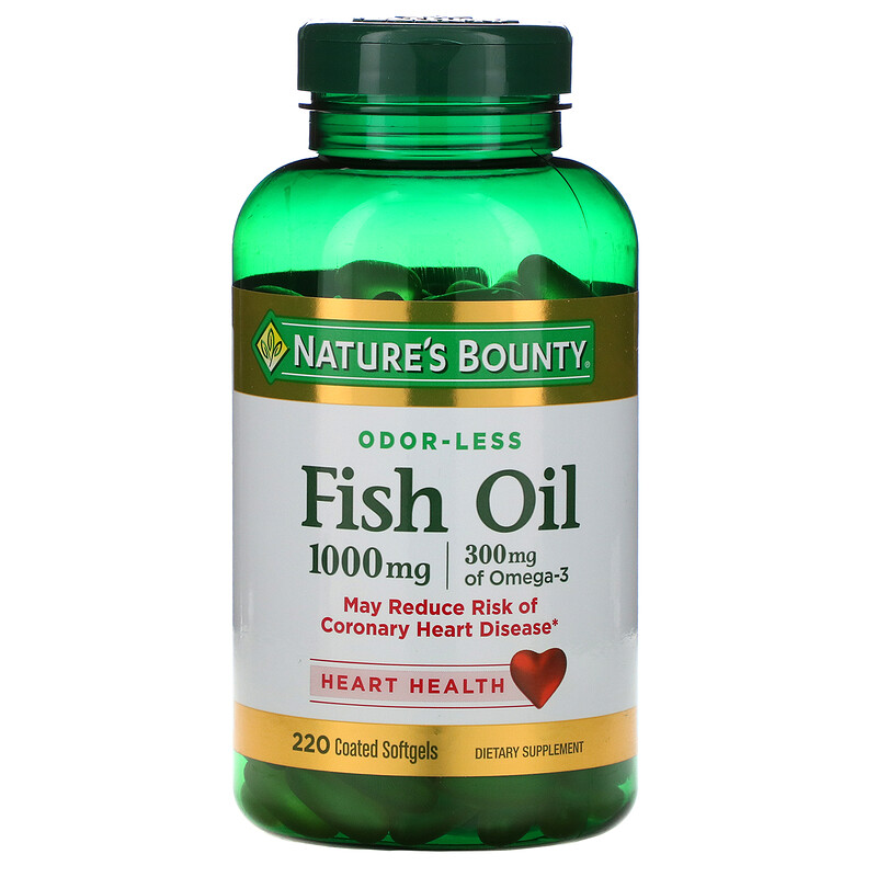 Nature's Bounty, Fish Oil, 1,000 mg, 220 Coated Softgels - iHerb