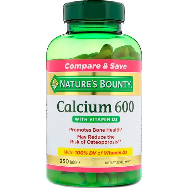 Nature's Bounty, Кальций 600 с витамином D3, 250 таблеток