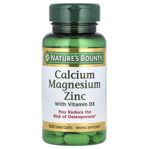 Nature's Bounty Calcium Magnesium Zinc with Vitamin D3, 100 Coated Caplets