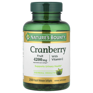 Nature's Bounty, 크랜베리 위드 비타민C, 속방형 소프트젤 250정