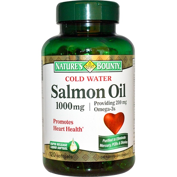 Nature's Bounty, Рыбий жир из лосося, 1000 мг, 120 гелевых капсул (Discontinued Item) 