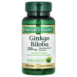 Nature's Bounty, Ginkgo Biloba, 120 mg, 100 kapsler