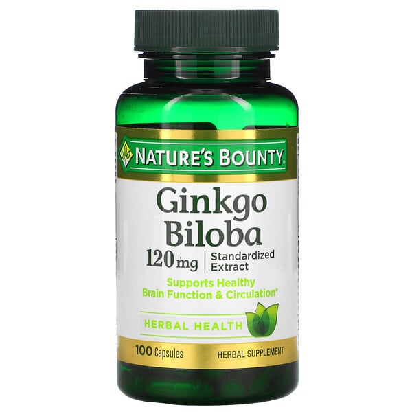 Ginkgo Biloba, 120 mg, 100 Capsules