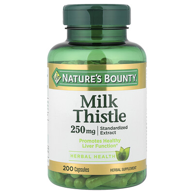 Nature's Bounty, Cardo mariano, 250 mg, 200 cápsulas