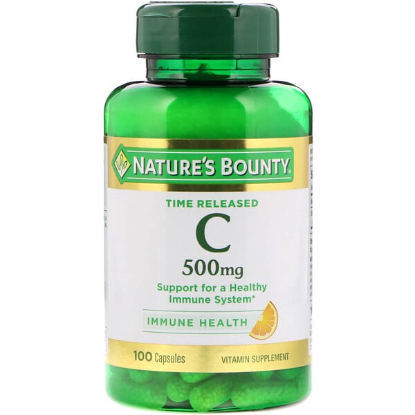 Nature's Bounty, Vitamin C Pelepasan Bertahap, 500 mg, 100 Kapsul