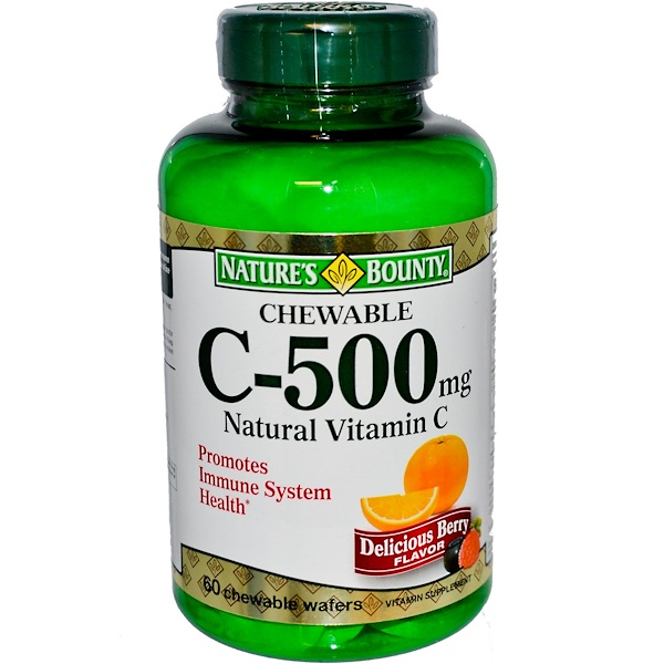 Nature's Bounty, Chewable C, Delicious Berry Flavor, 500 mg, 60 Chewable Wafers (Discontinued Item) 