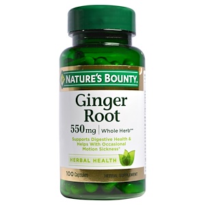 Nature's Bounty, Корень имбиря, 500 мг, 100 капсул