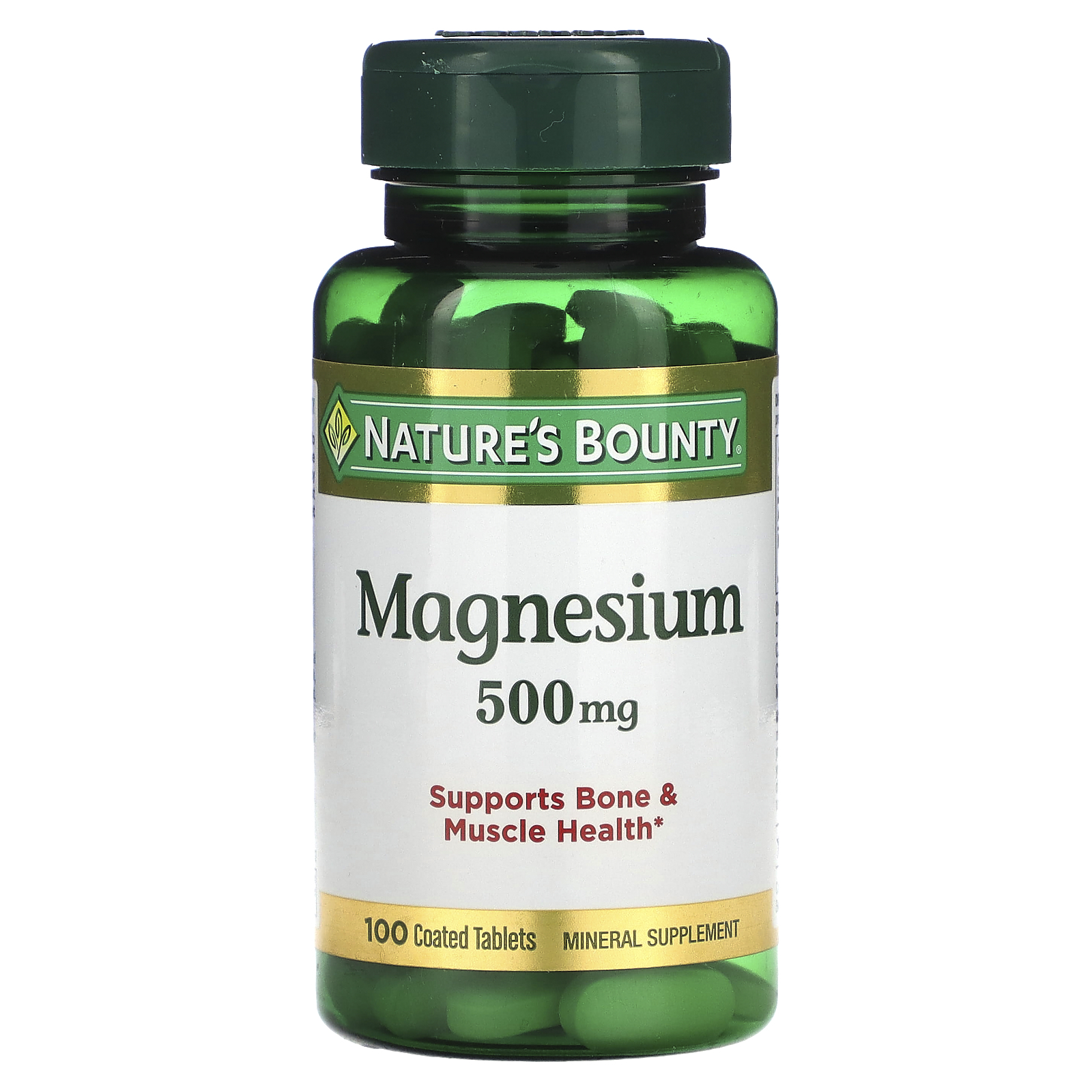 Nature's Bounty, Magnesium, 500 Mg, 100 Coated Tablets