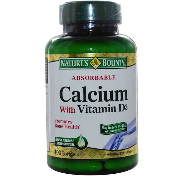 Nature's Bounty, Absorbable Calcium with Vitamin D3, 100 Softgels (Discontinued Item) 