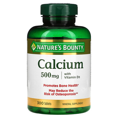 

Nature's Bounty, Calcium with Vitamin D3, 500 mg, 300 Tablets