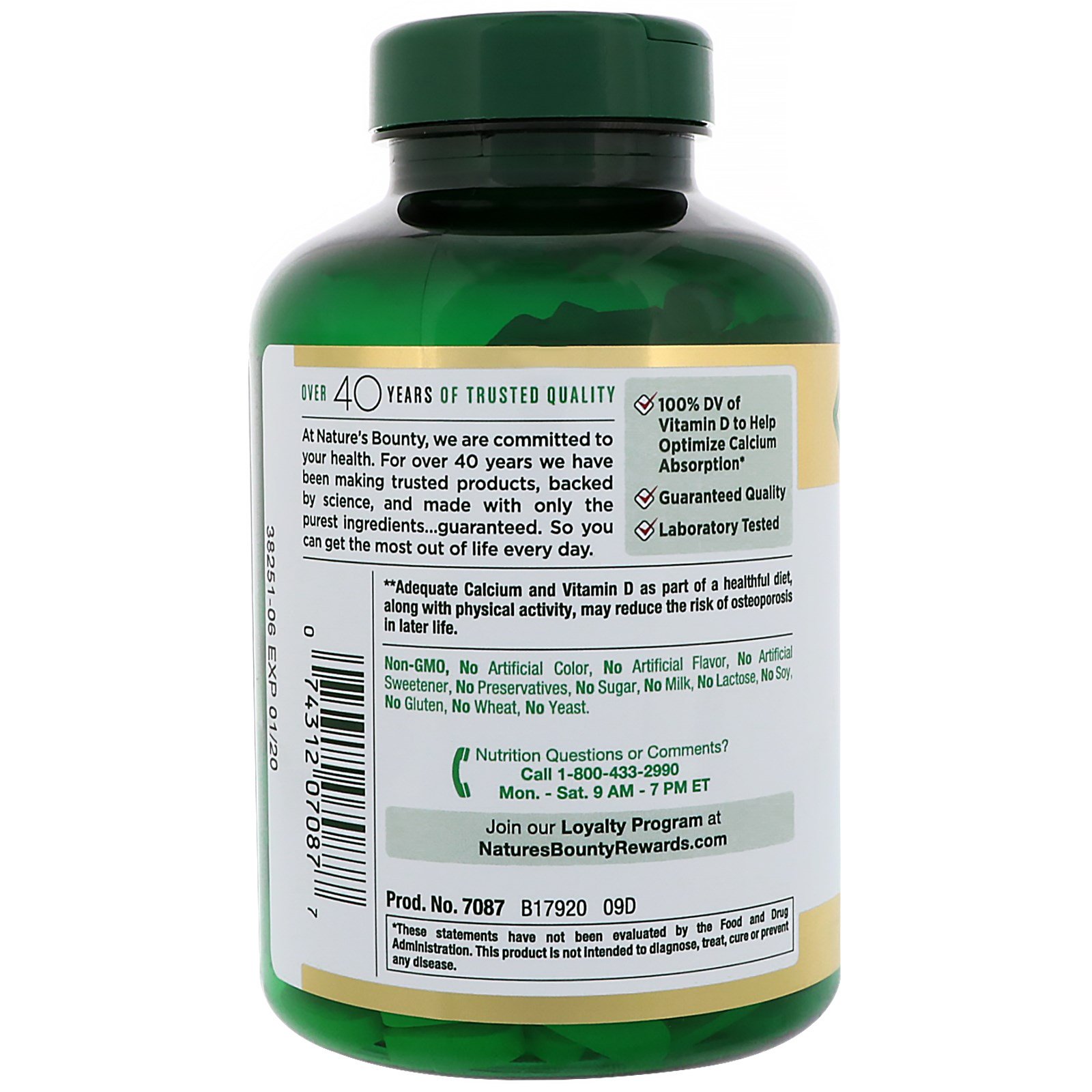 Nature's Bounty, Calcium with Vitamin D3, 500 mg, 300 Tablets