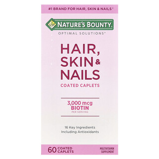 Nature's Bounty, Optimal Solutions®, Păr, Piele și Unghii, 60 Capsule Filtrate