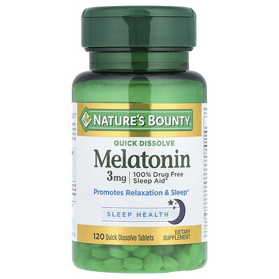 Natures Bounty Melatonin Natural Cherry 3 mg 120 Quick Dissolve Tablets