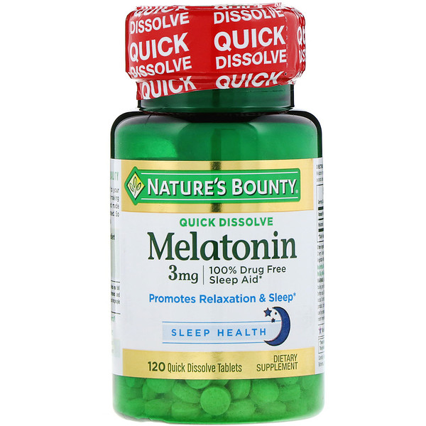 Nature's Bounty, Melatonin, Natural Cherry Flavor, 3 mg, 120 Quick