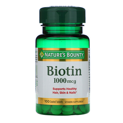Nature's Bounty Биотин, 1000 мкг, 100 таблеток с оболочкой