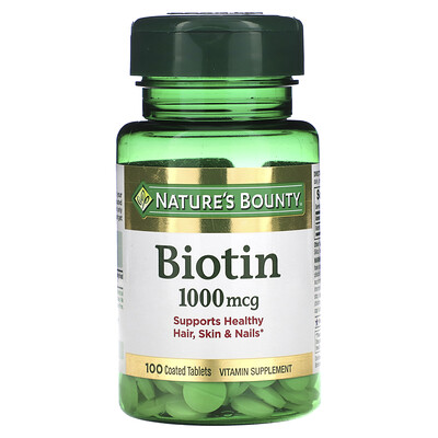 

Nature's Bounty Biotin 1 000 mcg 100 Coated Tablets