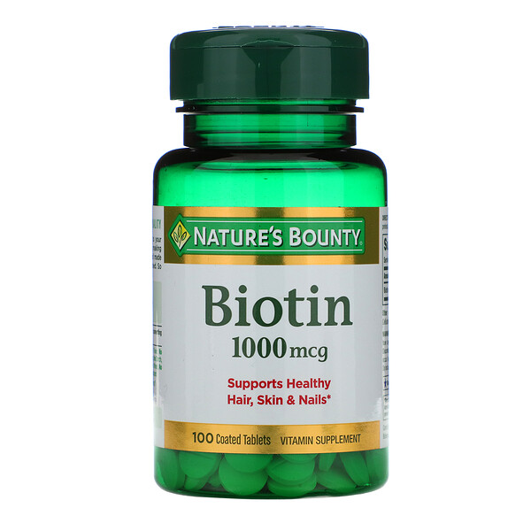 Биотин, 1000 мкг, 100 таблеток с оболочкой