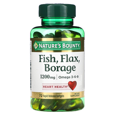 

Nature's Bounty Fish Flax Borage 1 200 mg 72 Rapid Release Softgels