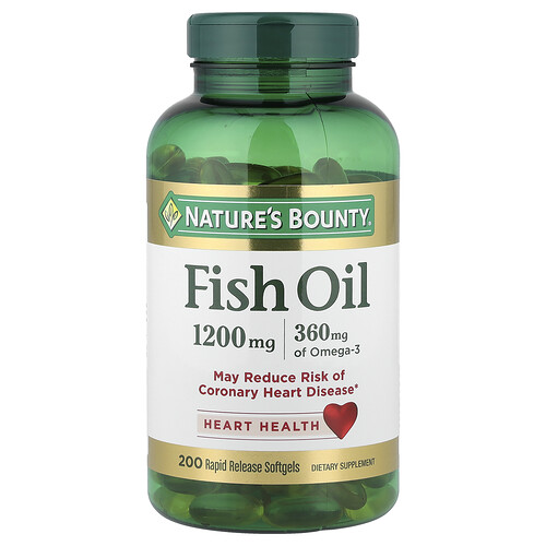 Nature's Bounty Fish Oil, 1,200 mg, 200 Rapid Release Softgels