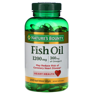 Nature's Bounty, Fischöl, 1.200 mg, 200 Softgels mit schneller Freigabe