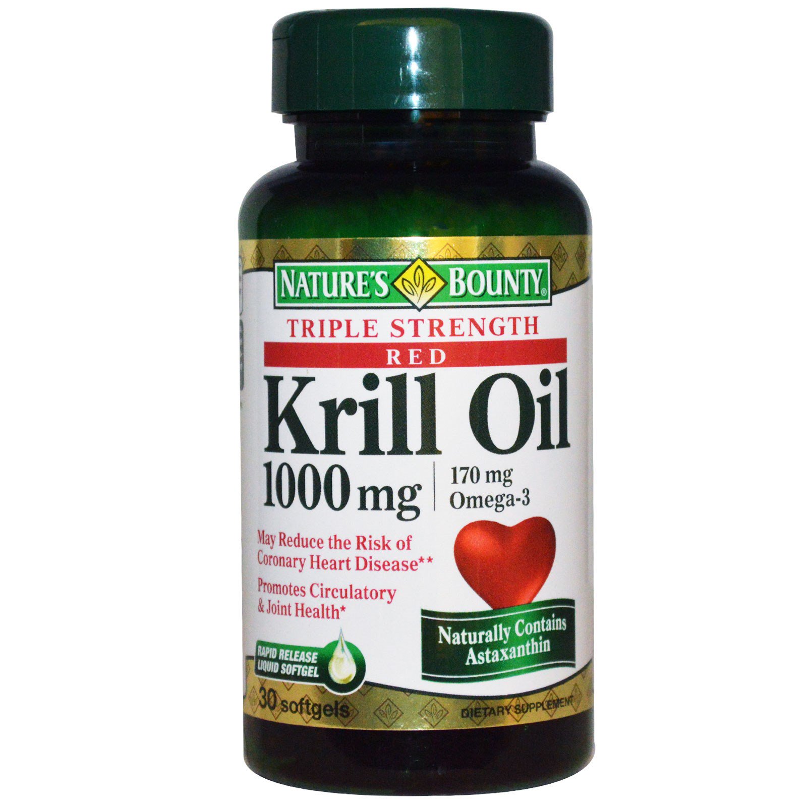 Nature's Bounty, Red Krill Oil, Omega-3, Triple Strength ...