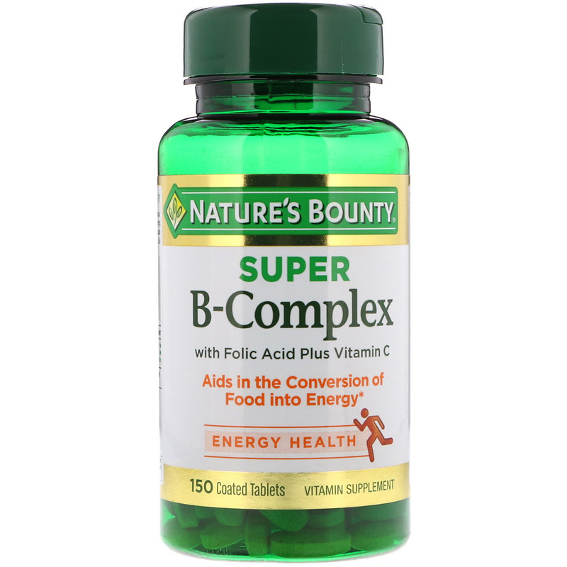 natures bounty, super b-complex,含葉酸和維生素c,150片