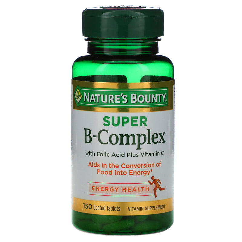 Nature's Bounty, Super B-Complex With Folic Acid Plus Vitamin C, 150 ...