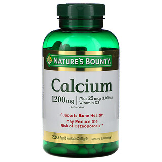 Nature's Bounty, Calcium Plus Vitamin D3, 600 mg, 220 Rapid Release Softgels