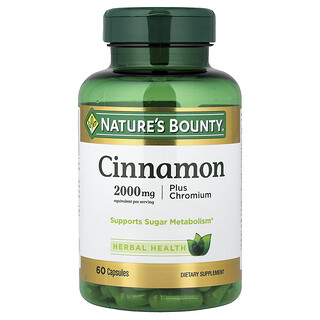 Nature's Bounty, Canela con cromo, 60 cápsulas