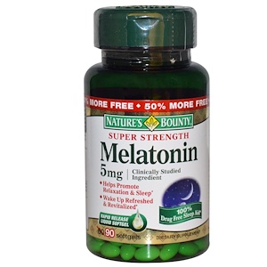 Nature's Bounty, Мелатонин, 5 мг, 90 гелевых капсул