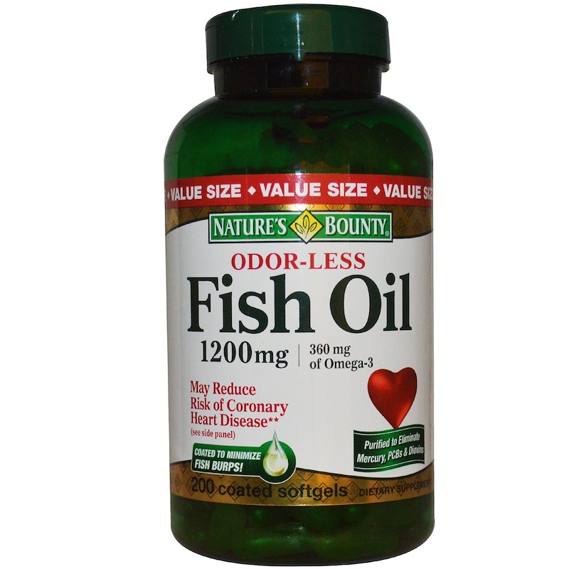 Nature's Bounty, OdorLess Fish Oil, 1200 mg, 200 Coated