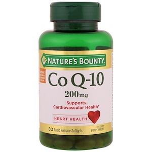Nature's Bounty, Коэнзим Q-10, 200 мг, 80 мягких капсул с быстрым высвобождением